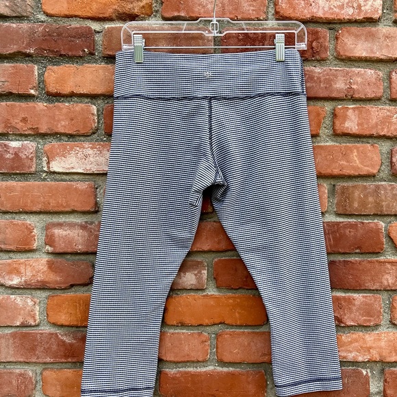 Lululemon Wunder Under Crop Black White Inkwell Gingham - Picture 3 of 9